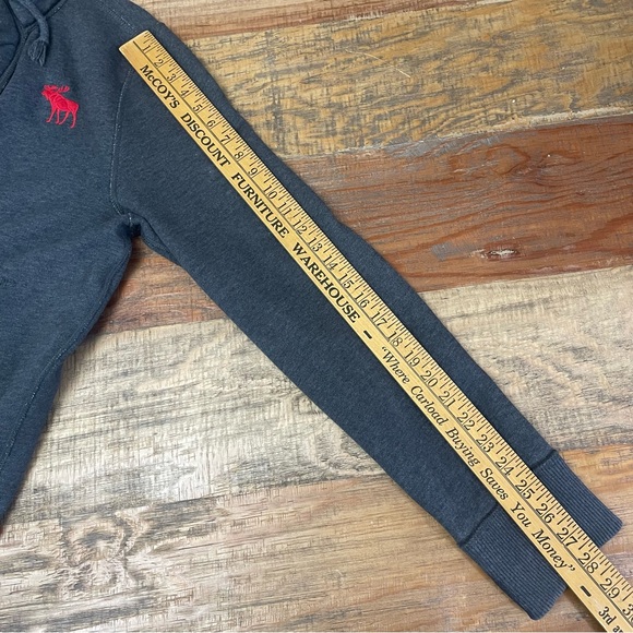 Abercrombie & Fitch Charcoal Hoodie with Red Emblem - Picture 6 of 13